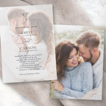 Elegantes Hochzeitsstift Vellum Overlay Foto Monog