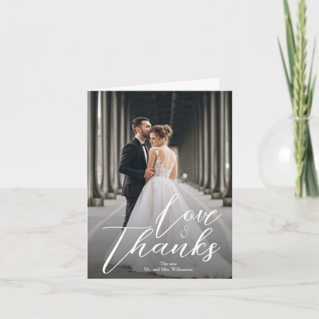 Elegantes Hochzeitsstil - Foto geklappt Danke (Vorderseite)