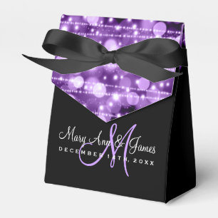 Elegantes Hochzeitsstil Glitzern Lila Geschenkschachtel