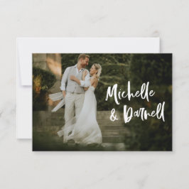 Elegantes Hochzeitsszelt mit Liebe Herzzitat Dankeskarte