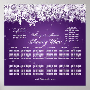 Elegantes Hochzeitsszenarium Winterschnee Lila Poster