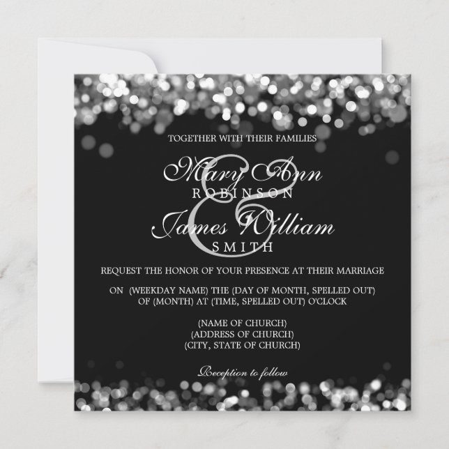 Elegantes Hochzeitstil Einladung (Vorderseite)