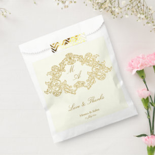 Elegantes Hochzeitstil für Elfenbein und Gold Geschenktütchen