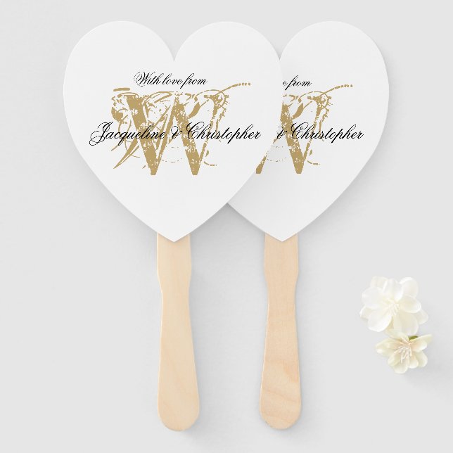 Elegantes Hochzeitstil im Freien und Namen Chic Fächer (Vorne und Hinten)