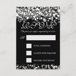 Elegantes Hochzeitstil UAWG Silver Lights RSVP Karte