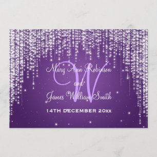 Elegantes Hochzeitstreffen Lila Einladung