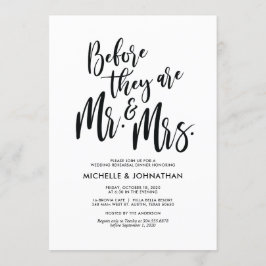 Elegantes Hochzeitstreffen Probe Dinner Einladung