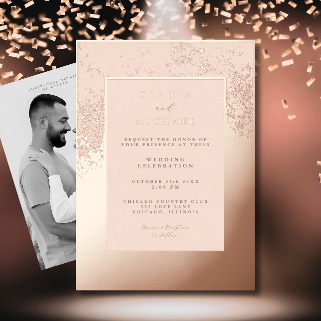 Elegantes Hochzeitsvorlageblatt Foto Folien Feiertagskarte (Von Creator hochgeladen)