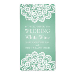 Elegantes Hochzeitsweinlabel Vintage Spitzentechno