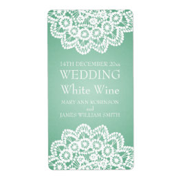 Elegantes Hochzeitsweinlabel Vintage Spitzentechno