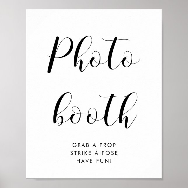 Elegantes Hochzeitszeichen für Schwarz-Weiß-Foto Poster (Vorne)