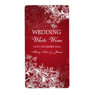 Elegantes Hochzeitweiliges Weinlabel Vintage Wirbe