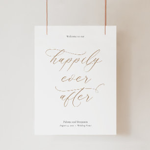 Elegantes Hochzeitwillkommenszeichen mit Kalligraf Poster