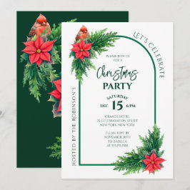 Elegantes Holiday Grüne Weihnachten Party Einladung