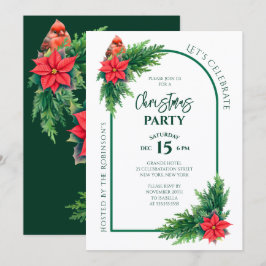 Elegantes Holiday Grüne Weihnachten Party Einladung