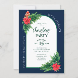 Elegantes Holiday Grüne Weihnachten Party Einladung