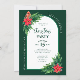 Elegantes Holiday Grüne Weihnachten Party Einladung