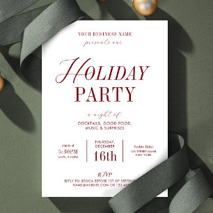 Elegantes Holiday Office Party Weihnachten Einladung