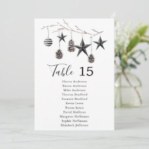 Elegantes Holiday Table Card Numbers Sitzkarte Einladung