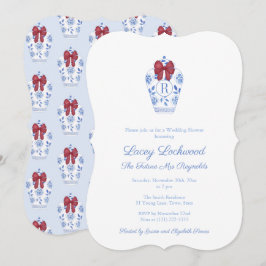 Elegantes Holidays Red Something Blue Brautparty Einladung