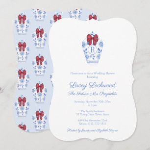 Elegantes Holidays Red Something Blue Brautparty Einladung