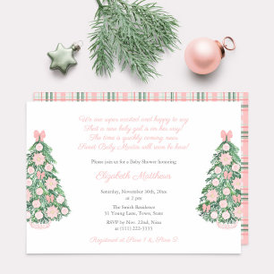 Elegantes Holidays Watercolor Girl Baby Shower Par Einladung