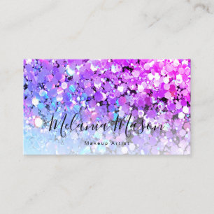 Elegantes holografisches Glitter-Make-up-Künstler  Visitenkarte