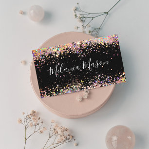 Elegantes Holografisches Glitter-Makeup-Artist Sch Visitenkarte