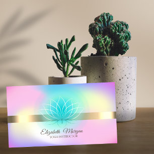 Elegantes holografisches Gold, Lotus-Yoga-Lehrer Visitenkarte