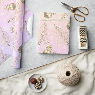 Elegantes holografisches und goldenes Weihnachtsmu Geschenkpapier