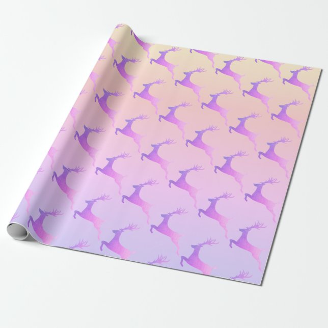 Elegantes holografisches Weihnachtsbaummuster Geschenkpapier (Ungerollt)