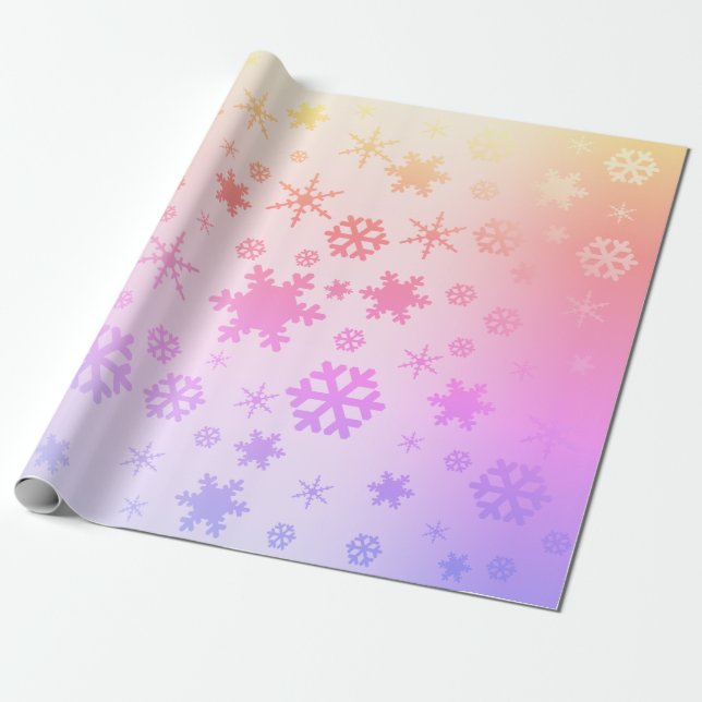 Elegantes holografisches Weihnachtsschneeflockenmu Geschenkpapier (Ungerollt)