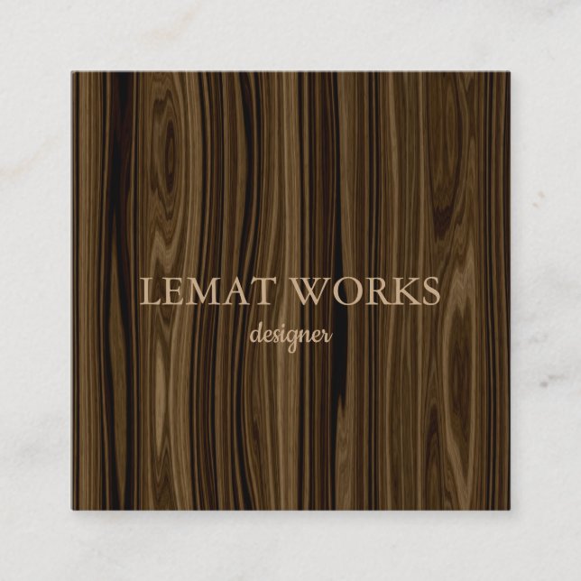 Elegantes Holz 2 Quadratische Visitenkarte (Vorderseite)