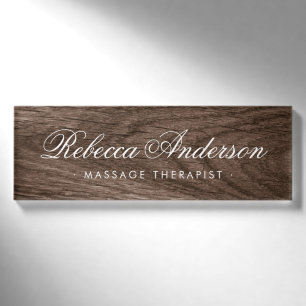 Elegantes Holzkorn-hübsch-Chic-Skript Namenschild