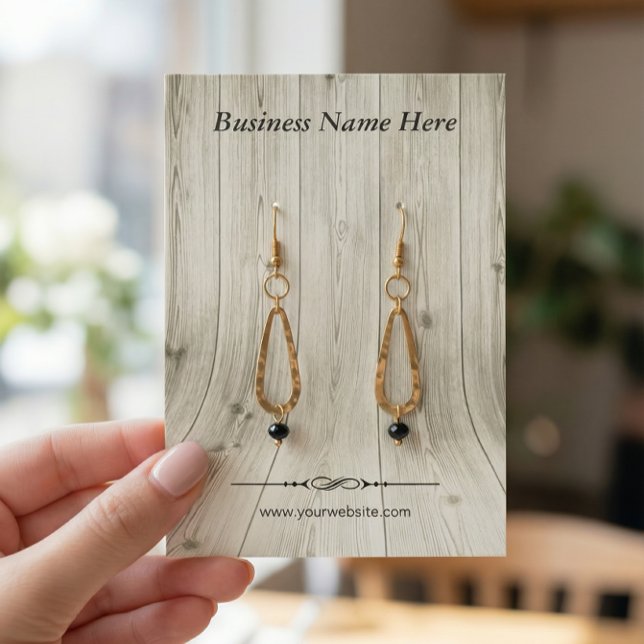 Elegantes Holzkörnerlook - Earring Display Cards (Von Creator hochgeladen)