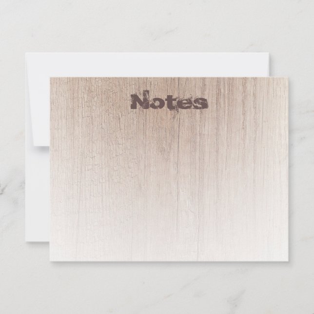 Elegantes Holzlook bedrückte Textvorlage Moderne Mitteilungskarte (Vorderseite)