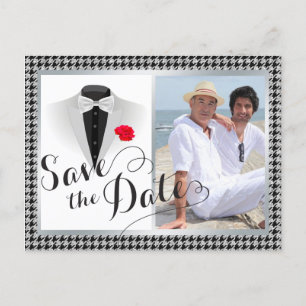 Elegantes homosexuelles Wedding Save the Date mit Ankündigungspostkarte