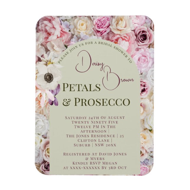 Elegantes Honey Floral Arch Summer Brautparty Magnet (Vertikal)