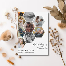 Elegantes Honeycomb-Foto Hochzeit speichern Sie da