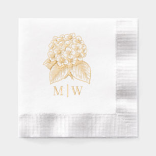 Elegantes Hortensien-Blumenstrauß Hochzeitspaar In Servietten Mit Folie