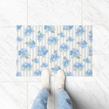 Elegantes Hortensienmuster Blaue Graustreifen