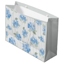 Elegantes Hortensienmuster Blaue Streifenoptik Gra