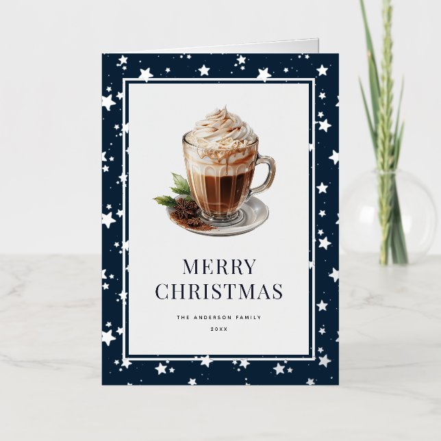 Elegantes Hot Chocolate Foto Frohe Weihnachten (Vorderseite)