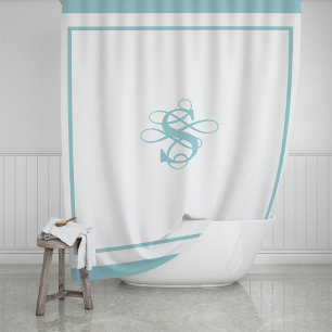 Elegantes Hotel-Chic-Stilvolles Monogramm Duschvorhang