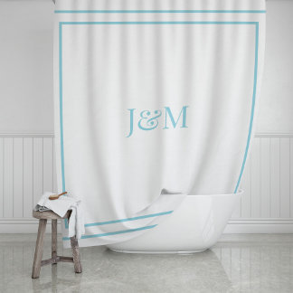 Elegantes Hotel-Chic-Stilvolles Monogramm Und-Zeic Duschvorhang