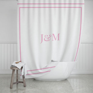 Elegantes Hotel-Chic-Stylisches Monogramm Und-Zeic Duschvorhang