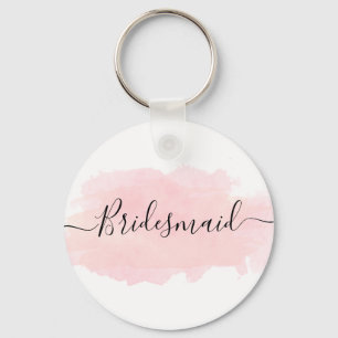 Elegantes hübsches Küken-Rosa-Aquarellmädchen Schlüsselanhänger