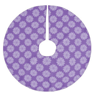 Elegantes hübsches Mädchen-lila Mandala-Muster Polyester Weihnachtsbaumdecke