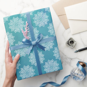 Elegantes hübsches Mädchen-Türkismandala-Muster Geschenkpapier