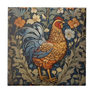 Elegantes Huhn William Morris Inspiriert Floral Fliese